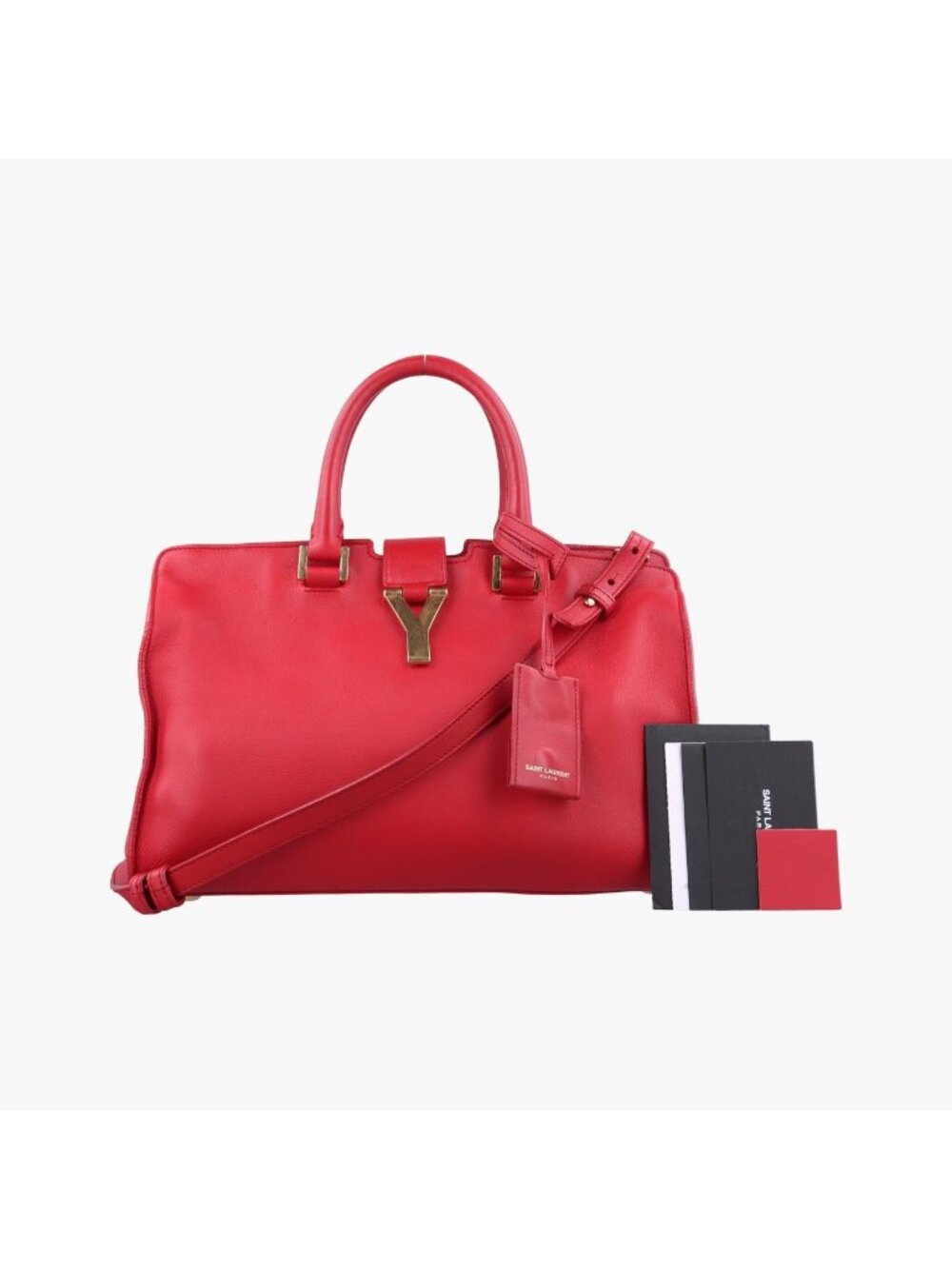 Saint Laurent Y-line Petit Cabas Red Leather